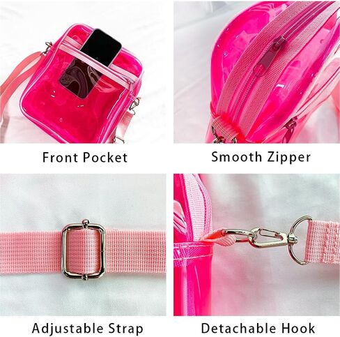 ONEART Clear Crossbody Purse Bag Large TPU Clear Bag with Adjustable Shoulder Strap, for Concerts Sports Events Festivals in Saudi Arabia
