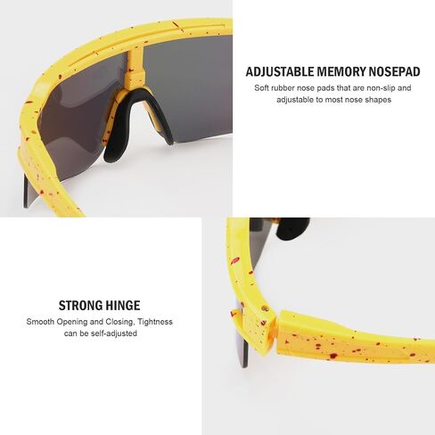 Polarized Sports Sunglasses, UV400 Protection Cycling Glasses Baseball Running Driving for Men Women Youth in Saudi Arabia