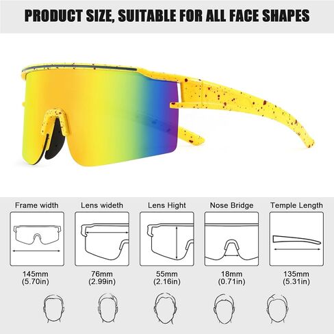 Polarized Sports Sunglasses, UV400 Protection Cycling Glasses Baseball Running Driving for Men Women Youth in Saudi Arabia