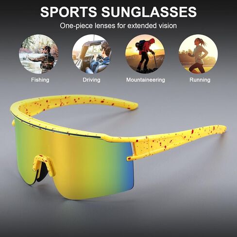 Polarized Sports Sunglasses, UV400 Protection Cycling Glasses Baseball Running Driving for Men Women Youth in Saudi Arabia