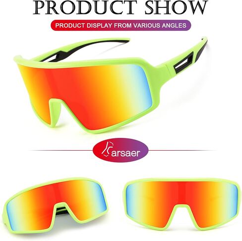 Karsaer Vision Cycling Sunglasses Wrap Around Glasses Baseball Sports Visor Shield for Adult Youth Kids Teens 8-12 in Saudi Arabia