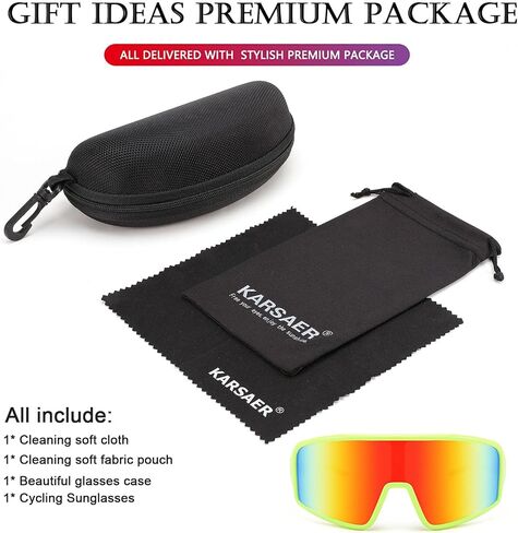 Karsaer Vision Cycling Sunglasses Wrap Around Glasses Baseball Sports Visor Shield for Adult Youth Kids Teens 8-12 in Saudi Arabia