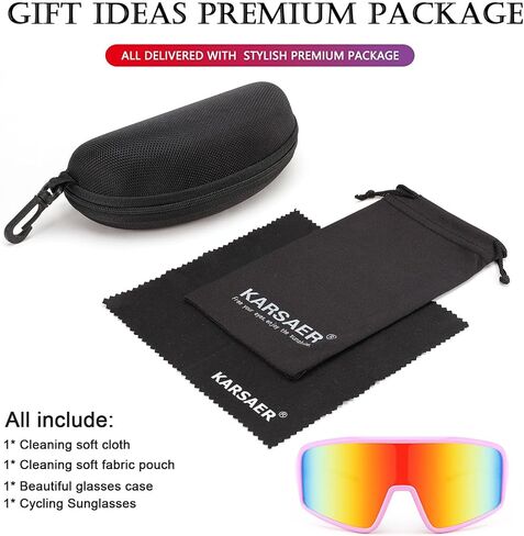 Karsaer Vision Cycling Sunglasses Wrap Around Glasses Baseball Sports Visor Shield for Adult Youth Kids Teens 8-12 in Saudi Arabia