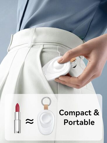 شاحن محمول لساعة Apple، بنك طاقة iWatch اللاسلكي بسلسلة مفاتيح 1400 مللي أمبير في الساعة، حزمة بطارية لسلسلة Apple Watch Series 9 8 7 6 5 4 3 2 1 SE Ultra 2 شواحن سيارات للسفر سريعة الشحن (فضي) in Kuwait