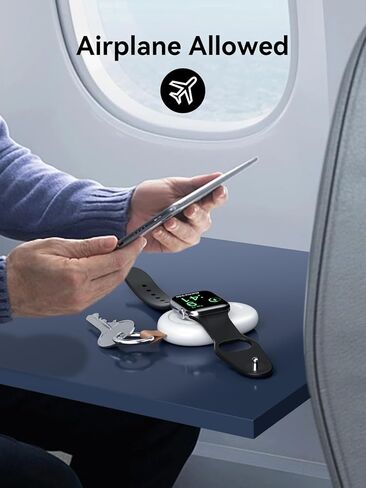 شاحن محمول لساعة Apple، بنك طاقة iWatch اللاسلكي بسلسلة مفاتيح 1400 مللي أمبير في الساعة، حزمة بطارية لسلسلة Apple Watch Series 9 8 7 6 5 4 3 2 1 SE Ultra 2 شواحن سيارات للسفر سريعة الشحن (فضي) in Kuwait