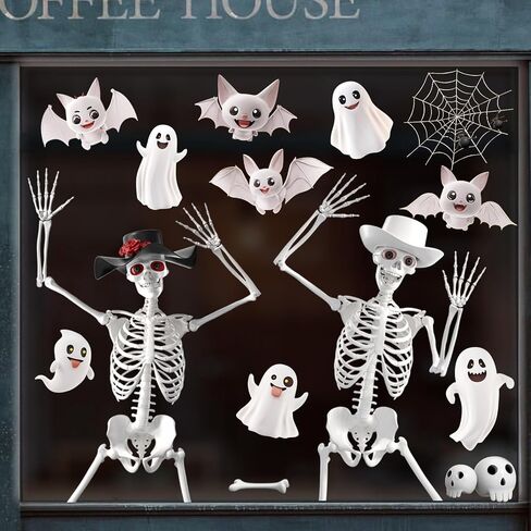 Halloween Window Clings Decorations for Glass Window, 8 Sheets Halloween Window Decals Stickers for Haunted Hous, Spooky Tree Decals for Halloween Party Decoration Glass Windom Indoor in Saudi Arabia