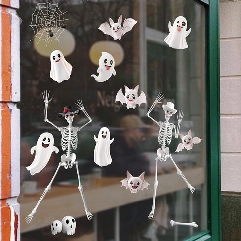 Halloween Window Clings Decorations for Glass Window, 8 Sheets Halloween Window Decals Stickers for Haunted Hous, Spooky Tree Decals for Halloween Party Decoration Glass Windom Indoor in Saudi Arabia