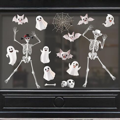 Halloween Window Clings Decorations for Glass Window, 8 Sheets Halloween Window Decals Stickers for Haunted Hous, Spooky Tree Decals for Halloween Party Decoration Glass Windom Indoor in Saudi Arabia