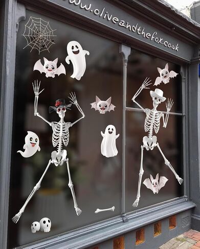 Halloween Window Clings Decorations for Glass Window, 8 Sheets Halloween Window Decals Stickers for Haunted Hous, Spooky Tree Decals for Halloween Party Decoration Glass Windom Indoor in Saudi Arabia