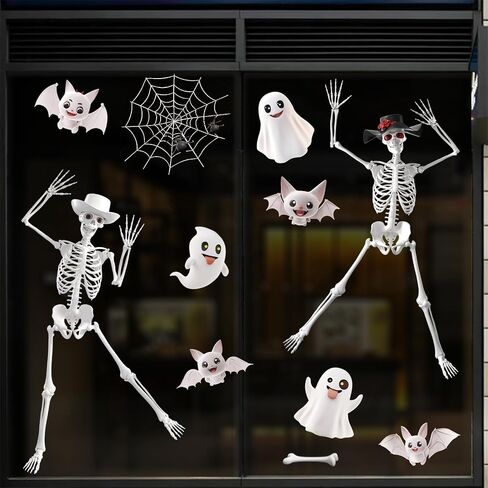 Halloween Window Clings Decorations for Glass Window, 8 Sheets Halloween Window Decals Stickers for Haunted Hous, Spooky Tree Decals for Halloween Party Decoration Glass Windom Indoor in Saudi Arabia