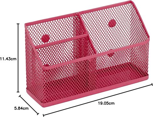 LockerMate Magnetic Pencil Holder, Locker Organizer with 3 Mesh Storage Compartments, Black in Saudi Arabia