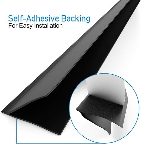 TMH Fin Shaped, Silicone Weather Stripping Door Seal and Window Seal, Self Adhesive (Black) in Kuwait