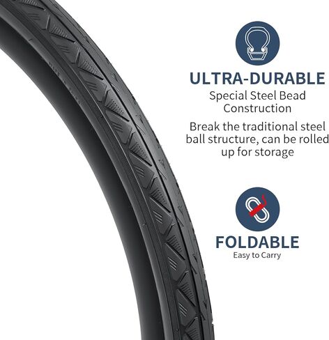 YUNSCM 2-PCS 700C Bike Tires 700x35C/37-622 and 700C Heavy Duty Bike Tubes Schrader Valve with 2 Rim Strips Compatible with 700x 33C/ 34C/35C/36C/37C (33/37-622) Bike Bicycle Tires and Tubes (W-2113) in Saudi Arabia