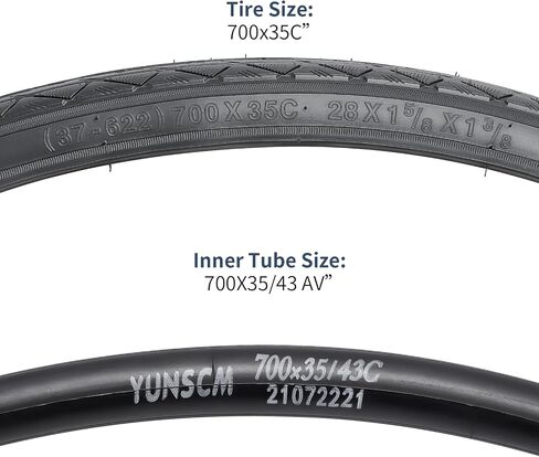YUNSCM 2-PCS 700C Bike Tires 700x35C/37-622 and 700C Heavy Duty Bike Tubes Schrader Valve with 2 Rim Strips Compatible with 700x 33C/ 34C/35C/36C/37C (33/37-622) Bike Bicycle Tires and Tubes (W-2113) in Saudi Arabia