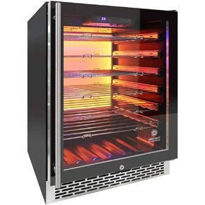 Vinotemp 41 Bottle Wine Cooler Refrigerator Freestanding or Built-in Wine Fridge with Adjustable Digital Temperature Control, Dual-Paned Glass Door, and Safety Lock, 41 Bottle, Black