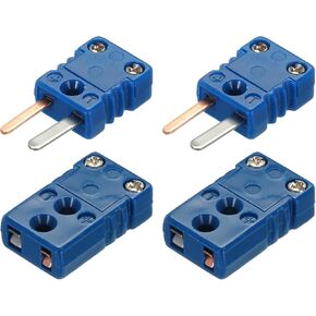 MECCANIXITY T Type Thermocouple Wire Connectors Female Male Plug Adapter High Temperature 200°C(392°F) for Thermocouple Sensor Probe Blue 2 Set in Saudi Arabia