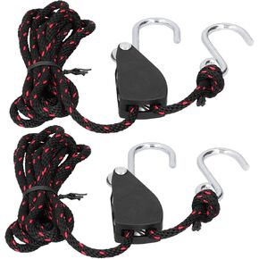 2pcs Adjustable Kayak Rope Lock Pulley Tie Down Straps for Secure Kayak and Canoe Transportation