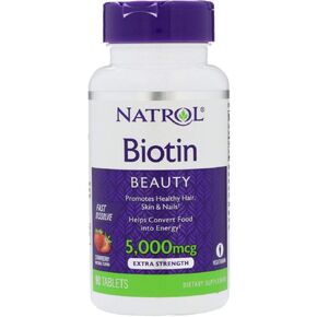 Natrol Biotin 5,000mcg Fast Dissolve, 90 Tablets (Pack of 5) in Kuwait