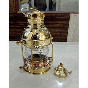 Brass Oil Lantern Maritime Collectible Ship Lamp /Decorative Lantern/ Nautical Wall Hanging Oil Lamp/ Boat Lamp