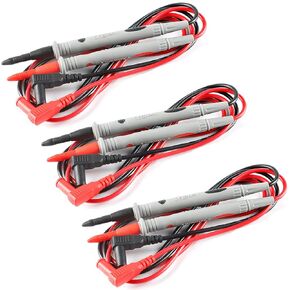 3 Pack Multimeter Test Leads Banana Plug,1000V 20A Digital Multi Meter Clamp Tester Probe Test Probes Leads for Multimeter Electronic Test Leads