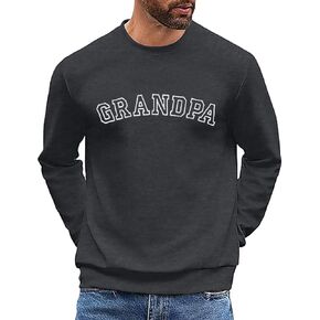 LUKYCILD Grandpa Embroidered Sweatshirt Men: Papa Sweatshirts Grandfather Long Sleeve Shirt Grandpa Gifts Casual Tops