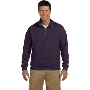 سترة Gildan الرجالية المصنوعة من الصوف بسحاب ربع سنوي بياقة Cadet، طراز G18800، Blackberry، Large in Kuwait