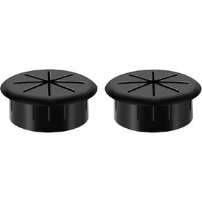 2PCS Desk Grommet 2 Inch Flexible Desk Hole Cover for Cables Desktop Equipment Wiring Management Desk Cord Hole Cover for Home & Office Table Cables - Black