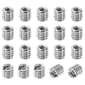 PATIKIL Thread Adapters Sleeve Reducing Nut, 20 Pcs M4x0.7 Male to M2x0.4 Female Repairing Insert Nut Screw Reducer Stainless Steel Fastener 10mm