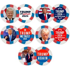 DA VINCI President Donald Trump Set of 5 Poker Chips Ball Markers 2024 Election MAGA Save America Again - Printed in The USA