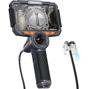 Teslong 360 Articulating Borescope with Lights. 6'' Monitor Mechanics Inspection Camera with 4-Way Joystick Articulation, HD Steerable Endoscope Camera See in Wall Engine Hole Camera(0.24inch-5FT)