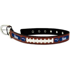 NFL New England Patriots Classic Leather Football Collar, Medium