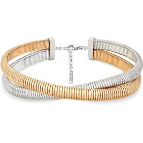 Chunky Gold Chain Statement Choker Necklace for Women Trendy, 14K Gold Plated Thick Snake Chain Collar Torque Layered Necklaces Jewelry Gifts