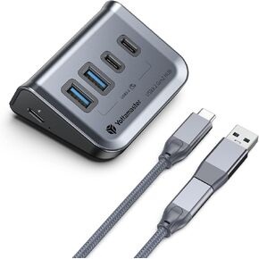 Yottamaster USB Hub with SD Card Reader, Triangle Desktop USB3.0 Hub with 3 USB A 3.0 Ports, TF & SD card reader with 1.64ft Cable for PC, Laptop (Not Support Charging)
