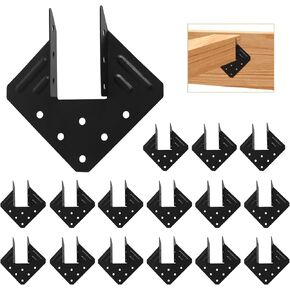 24 Pcs Black Hurricane Tie Clip,Q235B Steel Joist Hangers, Hurricane Straps for Rafter Fit 2X Truss to Rafter Connector, Roofing Trusses Wood Timber Connectors