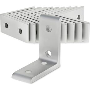 8020, 4301, 15 Series Aluminum 4 Hole Tall Inside Corner Bracket 90 Degree Angle Bracket for 80/20 T Slot Extruded Aluminum Extrusion (Clear Anodize, 10)