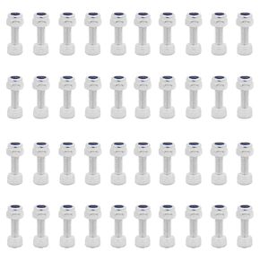 40Pins Pedal Pins Kit, M3x10mm Stainless Steel Bolts Screws with Nuts, MTB Bike Bicycle Cycling Pedals Pin Bolt Screw Accessories