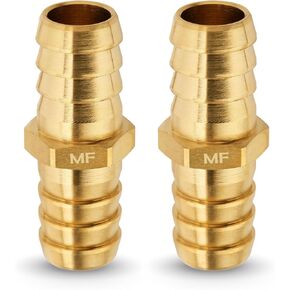 MAACFLOW Brass 5/8" Hose ID Barb Barbed Fitting Splicer Repair (Barb OD 0.65") (Pack of 2)