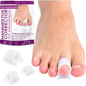 Hammer Toe Straightener, Hammertoe Corrector for Women and Men,Toe Straighteners for Curled Toe and Crooked Toe, Hammer Toe Cushion, Toe Protector, SML Size, 6 Count