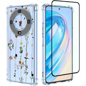 Phone Case for Honor X9A Case, Honor X40/Honor Magic 5 Lite RMO-NX1 Case, Clear Case with Flower Garden Patterns Protective Phone Cover for Honor X9A Floral Garden