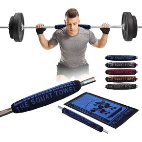 | Squat Towel (Plus) | Secures 2-Ways (Vertically & Horizontally) to Standard & Olympic Barbells. Multi-Functional Gym Towel. Great for Squats, Deadlifts, & Leg Day. (Hot Pink)