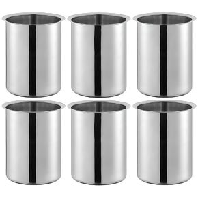 OCS Parts 6-Pack 1.25 Quart Bain Marie Pot | 5.75" x 3.75" Stainless Steel Pot for Warm or Cold Food, Sauces, Soups, or Organizing Cooking Utensils