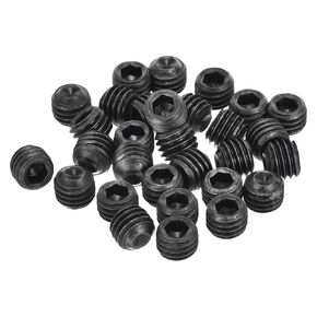 مجموعة براغي مجموعة مقابس uxcell، 30 قطعة M10x10mm متري - مجموعة مقابس سداسية من الفولاذ الكربوني بدون رأس، لإصلاح الأدوات المدمجة والآلات والمعدات (أسود)