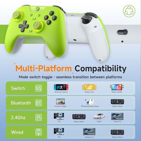 EasySMX X05 2.4g Wireless Controller for PC/iPhone/Android/Switch & Steam Deck- Bluetooth Controller Gamepad with Hall Effect Joysticks and Trigger,Turbo,Rumble Vibration and RGB Lighting in Saudi Arabia