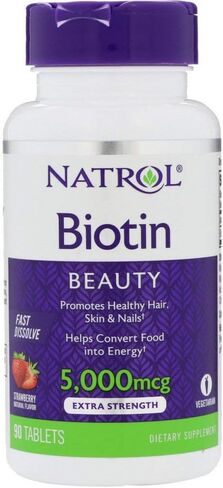 Natrol Biotin 5,000mcg Fast Dissolve, 90 Tablets (Pack of 5) in Kuwait