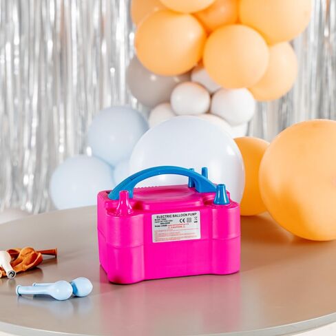 مضخة هواء كهربائية Balloonify بقدرة 600 وات من Restaurantware، منفاخ بالون محمول واحد - وضعان مزدوجان بحجم فوهة، مضخة هواء بلاستيكية باللونين الوردي والأزرق للبالونات، تصميم نفخ مزدوج باوركورد 110 فولت in Saudi Arabia