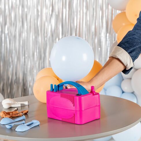 مضخة هواء كهربائية Balloonify بقدرة 600 وات من Restaurantware، منفاخ بالون محمول واحد - وضعان مزدوجان بحجم فوهة، مضخة هواء بلاستيكية باللونين الوردي والأزرق للبالونات، تصميم نفخ مزدوج باوركورد 110 فولت in Saudi Arabia