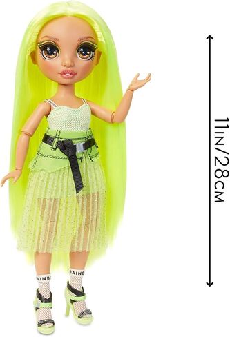 قوس قزح هاي كارما نيكولز - دمية عصرية باللون الأخضر النيون مع 2 ملابس دمية للمزج والمطابقة وإكسسوارات الدمية، هدية رائعة للأطفال من سن 6 إلى 12 عامًا in Kuwait