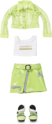قوس قزح هاي كارما نيكولز - دمية عصرية باللون الأخضر النيون مع 2 ملابس دمية للمزج والمطابقة وإكسسوارات الدمية، هدية رائعة للأطفال من سن 6 إلى 12 عامًا in Kuwait