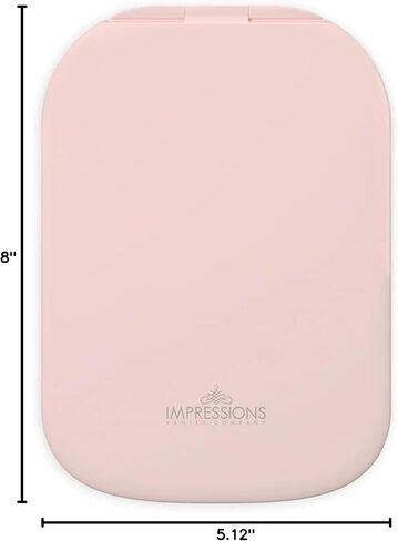 مرآة مكياج للسفر مضاءة فانيتي لوسنت من إيمبريشنز، غطاء قلاب بتصميم لوحي، مرآة قابلة للطي مع حامل، مرايا مضغوطة لطيفة ثلاثية الألوان للمكتب والمحفظة (وردي) in Kuwait