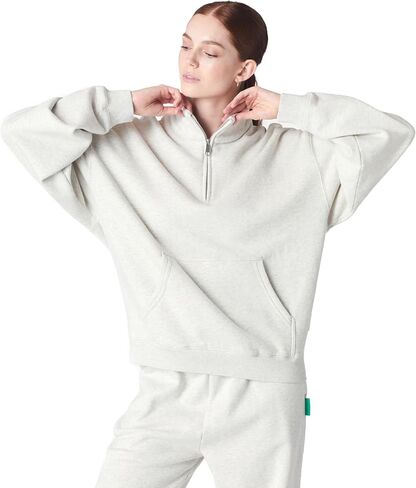 Future Planet Womens Saturn Premium 1/4 Zip Fleece Lined Soft Cotton Pullover Sweatshirt Loose Fit in Saudi Arabia